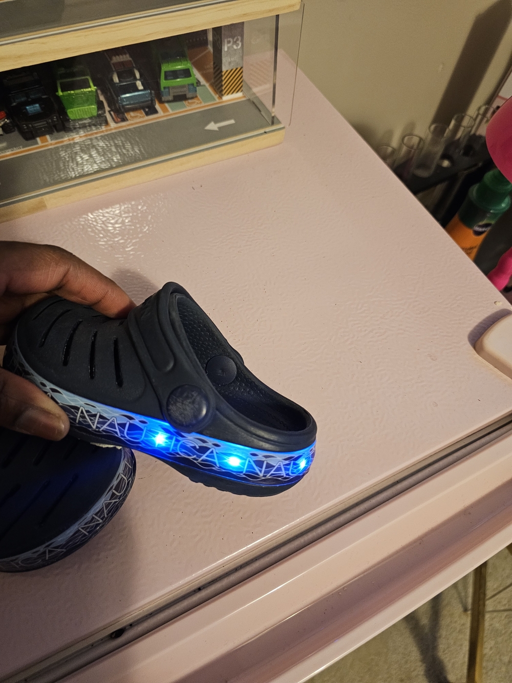 Kids Nautica Light-Up Clog Sandals - Navy Blue